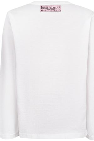 Белый лонгслив с вышивкой и принтом Dolce & Gabbana Kids 1207102896 вариант 2