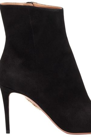 Черные замшевые ботильоны Alma Bootie 85 Aquazzura 975103283