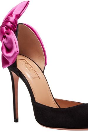 Розово-черные туфли Versailles Peep Toe 105 Aquazzura 975103373 вариант 2 купить с доставкой