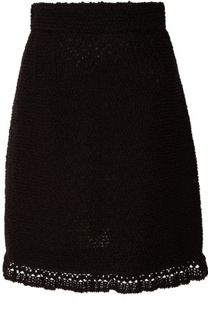 Черная юбка с кружевной отделкой Dolce & Gabbana 599101085 вариант 2