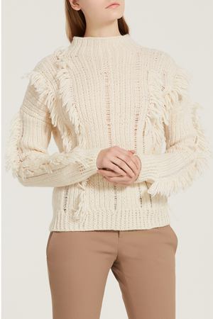 Белый свитер с бахромой Chapurin 77857503 вариант 3
