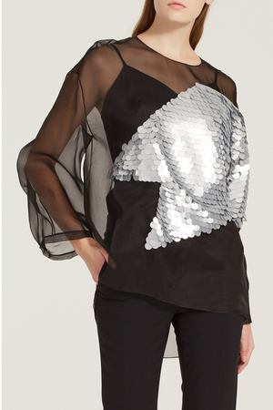 Черная блуза с пайетками Chapurin 778102911 вариант 2 купить с доставкой