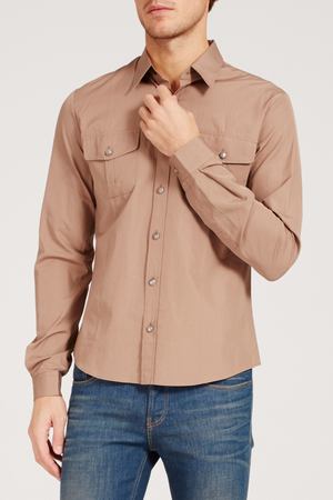 Бежевая рубашка с накладными карманами Gucci 470103016