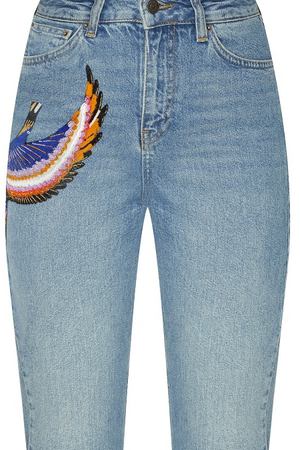 Голубые джинсы с аппликацией Катя Добрякова  821102486 купить с доставкой
