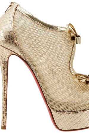 Золотистые ботильоны Empiraltissima 150 Christian Louboutin 106103627