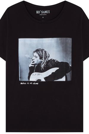 Черная футболка с фотопринтом Trouper — Kurt Kobain Ko Samui 2184102398