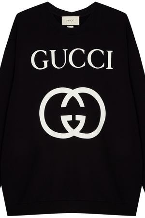 Черный свитшот с логотипом Gucci Gucci 470102480