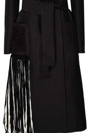 Черное пальто с бахромой Proenza Schouler 182102500 купить с доставкой