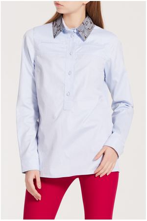 Голубая рубашка с контрастным воротником Gucci 470103930