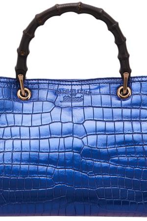 Синяя сумка с бамбуковыми ручками Gucci 470103961