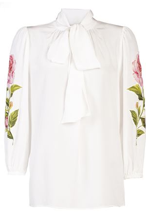 Белая блузка с аппликациями Dolce & Gabbana 599104509 купить с доставкой