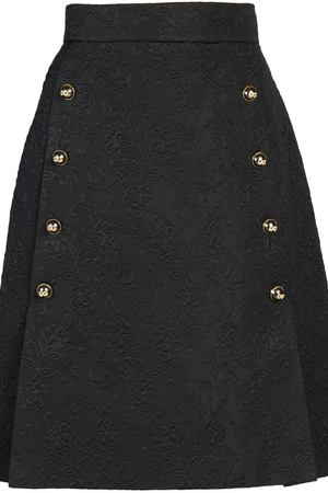 Черная юбка с пуговицами Dolce & Gabbana 599104542