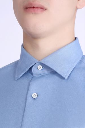 Хлопковая рубашка Attolini Cesare Attolini A17CM20 Голубой фланель купить с доставкой