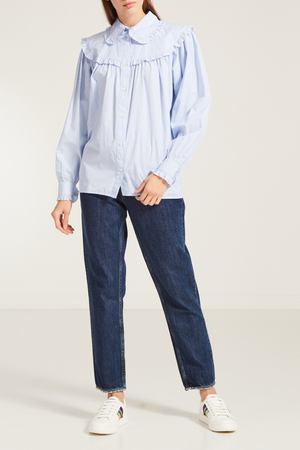 Голубая блузка с рюшами Alexa Chung 2159103606 купить с доставкой