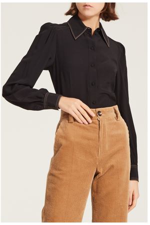 Черная блузка с контрастной отделкой Marc Jacobs 167103742 вариант 3 купить с доставкой