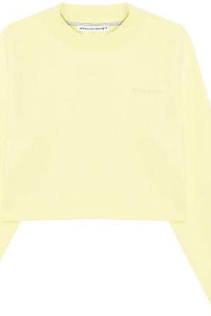 Короткий джемпер лаймового оттенка T by Alexander Wang 368104503