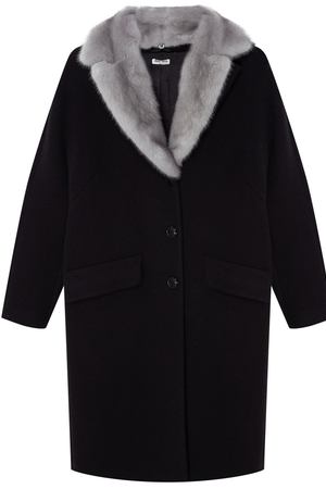 Шерстяное пальто с норковым воротником Miu Miu 375104661