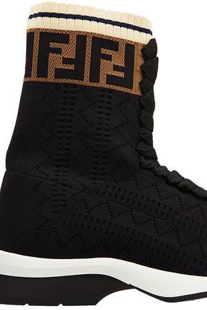 Черные текстильные ботинки Fendi 1632105211