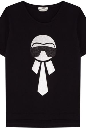 Черная хлопковая футболка Fendi 1632105387 вариант 2
