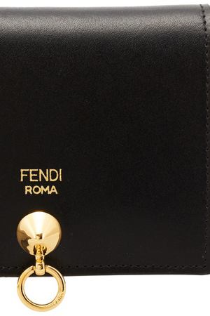 Черный кожаный кошелек Fendi 1632105423 вариант 2