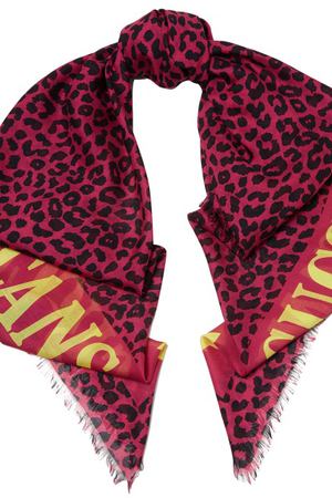 Леопардовый платок цвета фуксия Gucci 470104446
