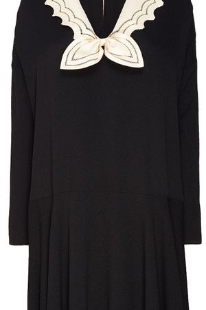 Черное платье с атласным воротником Gucci 470104479