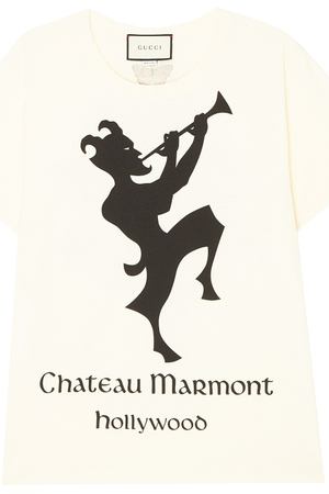 Футболка с принтом “Chateau Marmont” Gucci 470104477