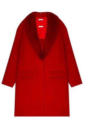 Красное пальто с меховым воротником P.A.R.O.S.H. 393105176