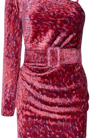 Розовое бархатное платье с поясом Alexandr Rogov 234105506