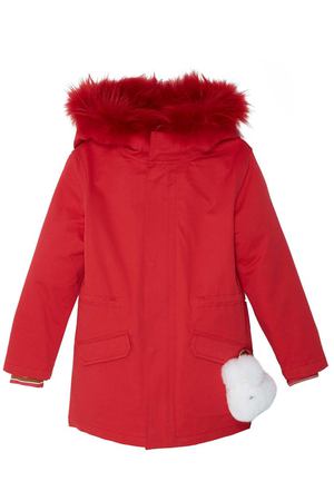 Красная куртка с мехом Yves Salomon 1917105576 вариант 3 купить с доставкой