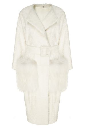 Белое меховое пальто Меха Екатерина 2802106446 купить с доставкой
