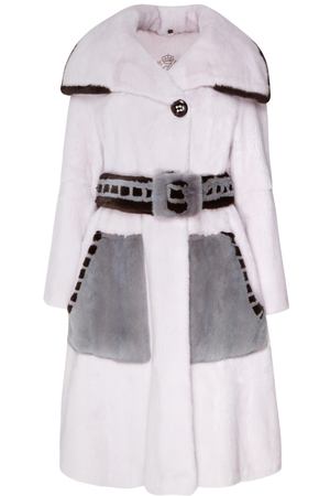 Норковое пальто с поясом Меха Екатерина 2802106463 купить с доставкой