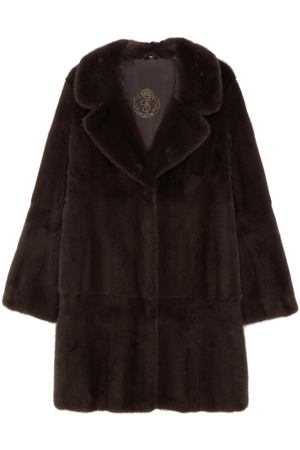 Коричневое пальто из меха Меха Екатерина 2802106441