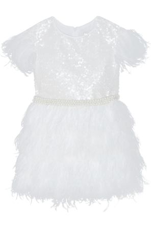 Белое платье с перьями и пайетками White Princess Balloon and Butterfly 1683106787