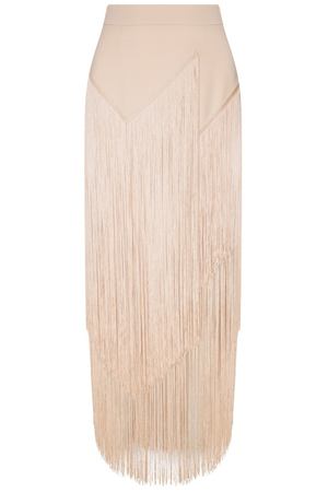 Пудровая юбка с бахромой Stella McCartney 193106821 вариант 2 купить с доставкой