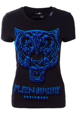 Хлопковая футболка с принтом Plein Sport A18C WTK1097 Синий, Черный