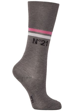 Серые носки с цветной отделкой №21 35106938 вариант 2