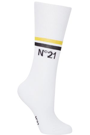 Белые носки с черно-желтой отделкой №21 35106944 вариант 2 купить с доставкой