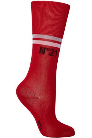 Красные носки с отделкой полосами №21 35106946