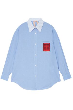 Полосатая рубашка с акцентированным карманом №21 35106921 купить с доставкой