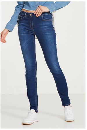 Синие джинсы с потертостями Elisabetta Franchi 1732107331 купить с доставкой