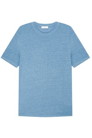 Голубая льняная футболка Sandro 914107132