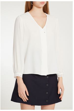 Белая блузка с V-образным вырезом Boco Claudie Pierlot 2631107085