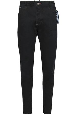 Прямые черные джинсы с кулиской Philipp Plein 1795107523 купить с доставкой
