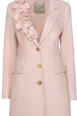 Шерстяное пальто ERMANNO SCERVINO Ermanno Scervino D296D745DQP Розовый цветы купить с доставкой