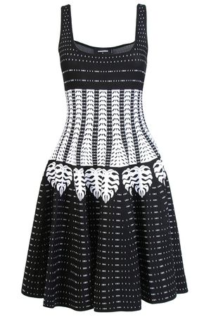 Приталенное черно-белое платье Dsquared2 1706107594