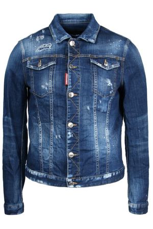Синяя джинсовая куртка с потертостями Dsquared2 1706107625 купить с доставкой