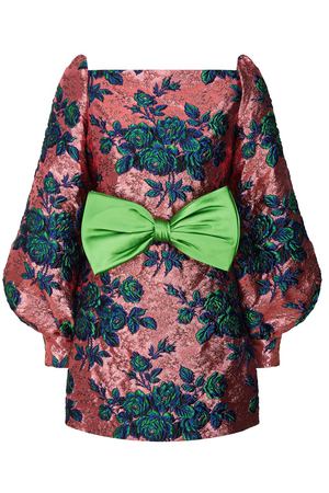 Платье мини с жаккардовым цветочным узором Gucci 470107442