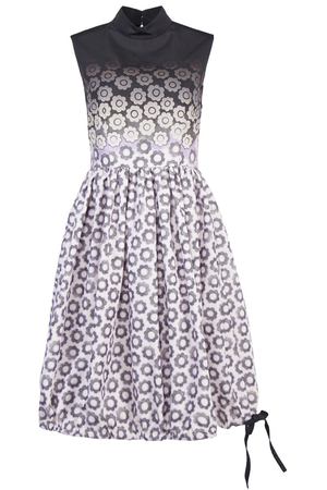 Приталенное шелковое платье без рукавов Prada 40107783