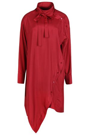 Бордовое шелковое платье-туника Valentino 210107798